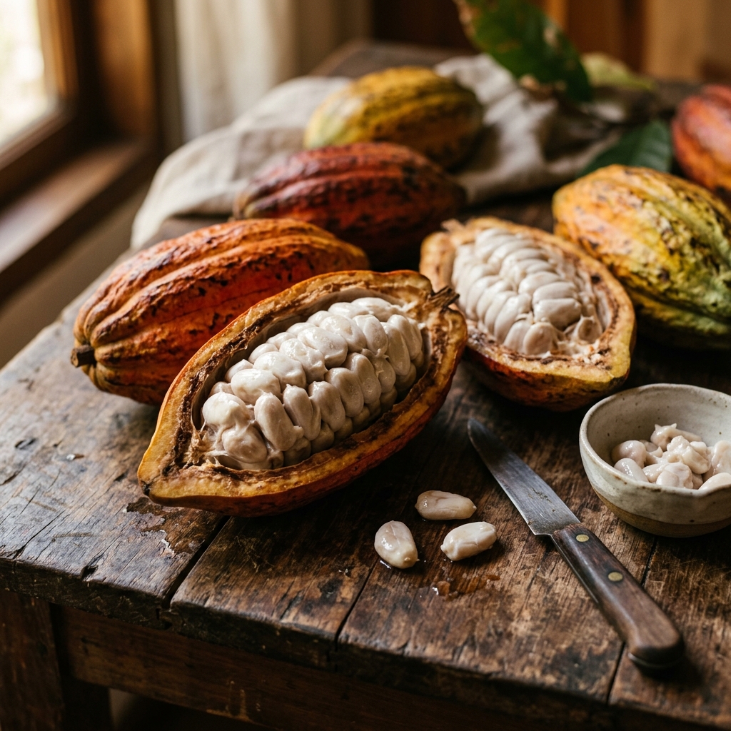 Ripe Cocoa Harvesting